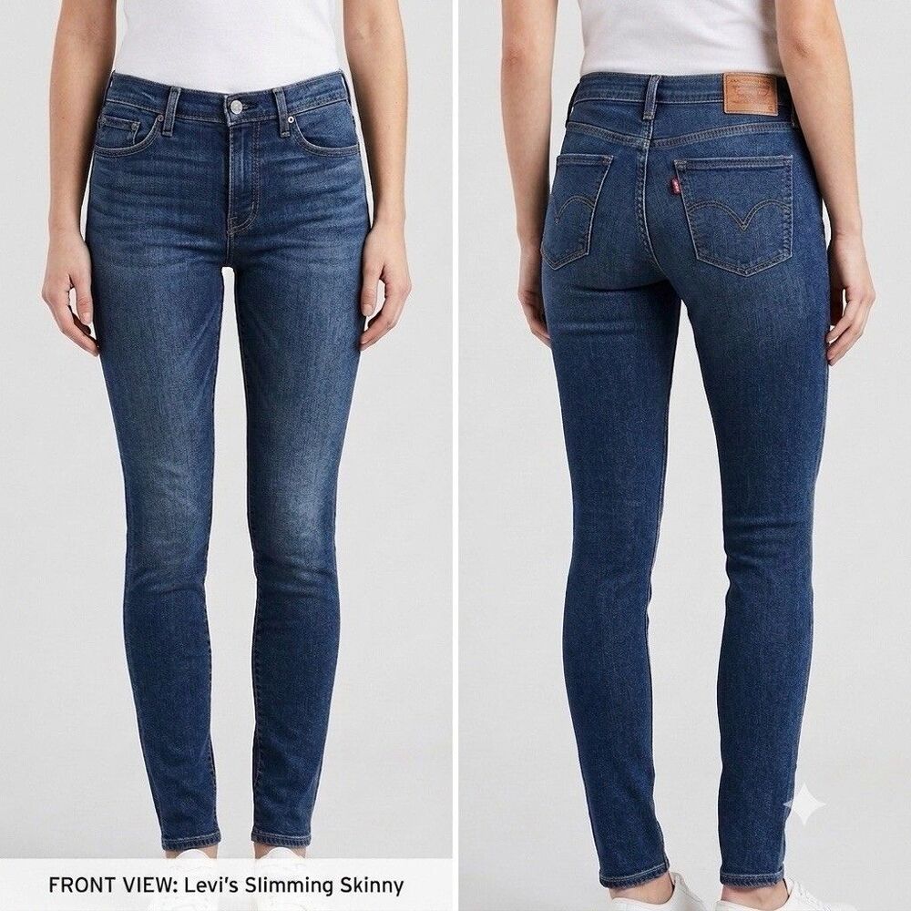 Levi's Slimming Skinny Jeans Women's Size 26x34 Medium Wash Blue Denim Denim